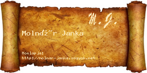 Molnár Janka névjegykártya