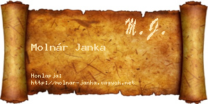 Molnár Janka névjegykártya